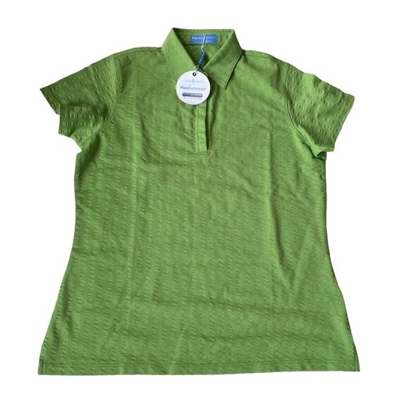 Fairway & Greene Pureformance Golf Polo Shirt Solid Green Apple S NWT - Picture 1 of 11